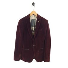 Mens Antique Rogue Red Velvet Blazer XS Jacket UK 34R