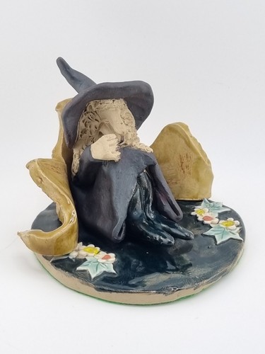 Studio pottery witch figurine - pottery,