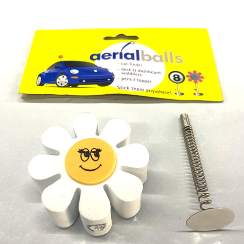 White flower smiley aerial - smiley,
