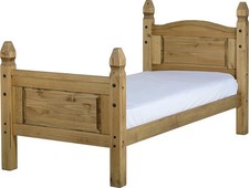 MEXICAN PINE CORONA 3' SINGLE HIGH END BED BEDROOM FURNITURE