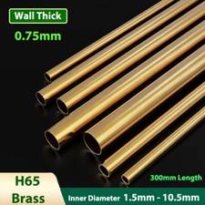 H65 Brass Tube Hollow Round Pipe Capillary Tubing 0.75mm Wall Thick,3mm-12mm OD