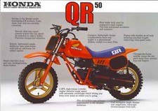 1984 HONDA QR50FD Kids Fun Wheels Mini Bike 2 page Motorcycle Sales Brochure NCS