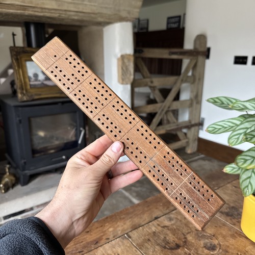 Vintage wooden cribbage - vintage, board