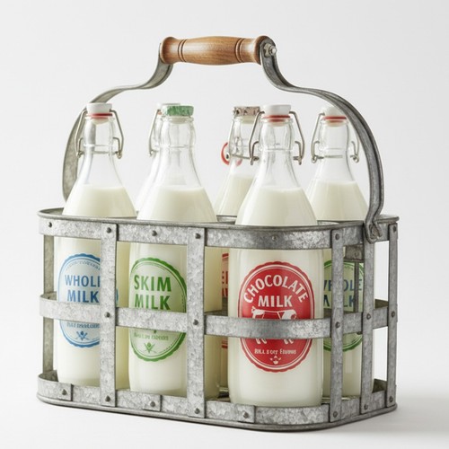 Galvanised milk bottle - galvanised,