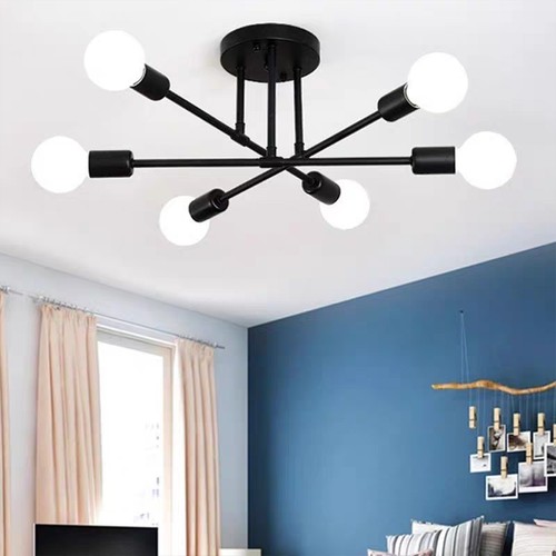 Black retro sputnik ceiling - black,