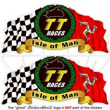 ISLE of MAN TT Races MANX Moto GP Racing 75mm Vinyl Decal x2