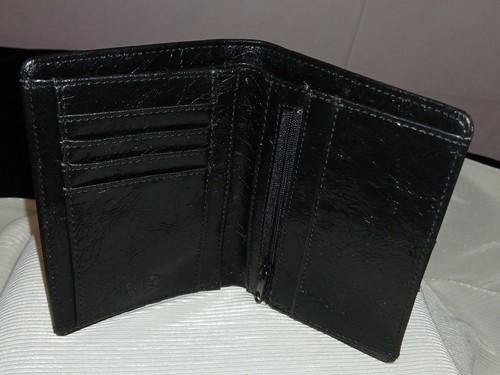 Men black leather trifold - men's,