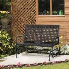 2 Seater Wicker Glider Bench