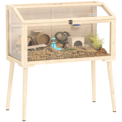 Pawhut wooden hamster cage - wooden,