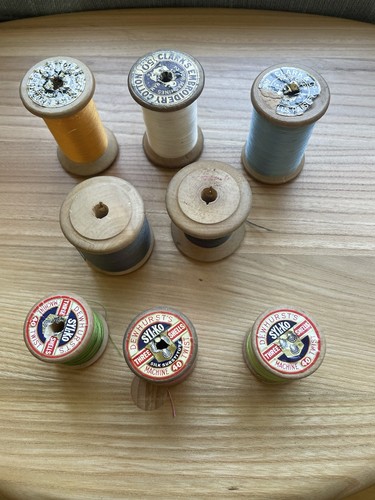 Vintage wooden sewing reels - sewing,