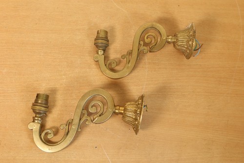 Vintage pair brass wall - of,