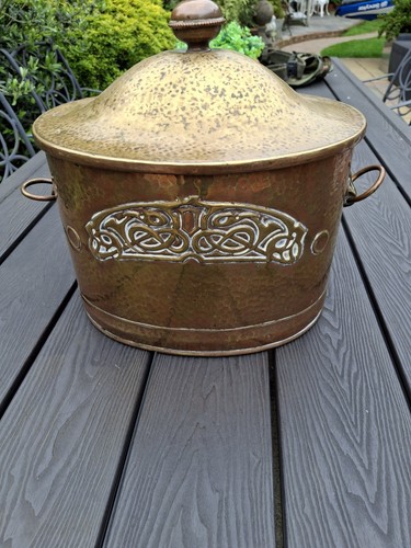 Antique brass and copper coal - ,