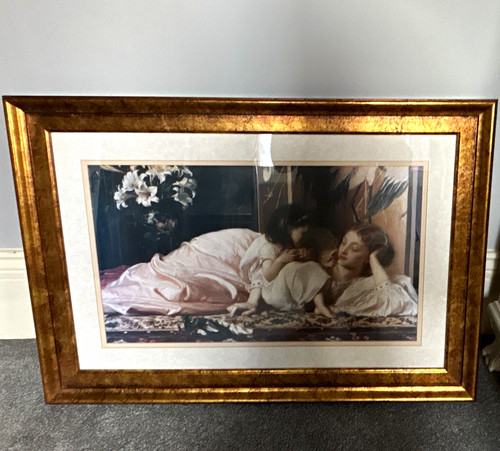 Large antique gold wood - large, framed