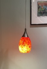 Modern Red Hand Blown Art