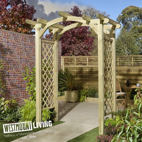 Wooden timber garden arch - timber,