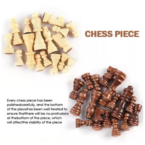 Large chess wooden set folding - wooden,