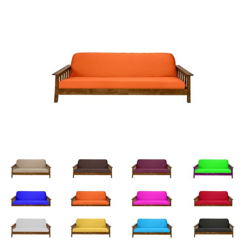 Solid orange full size - orange, futon