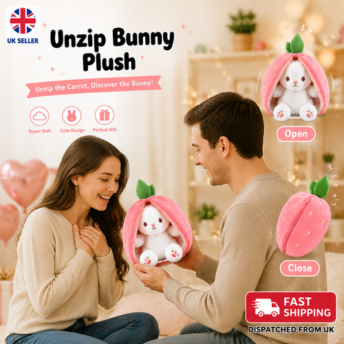 Unzip bunny plush toy - unzip, hidden