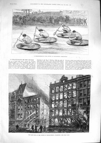 Original old antique print - old,