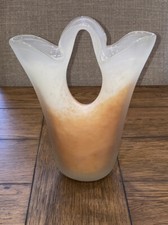 Art Glass VASE Red Design Double Vase Wedding Unity VASE Clear Cognac POLAND 9”