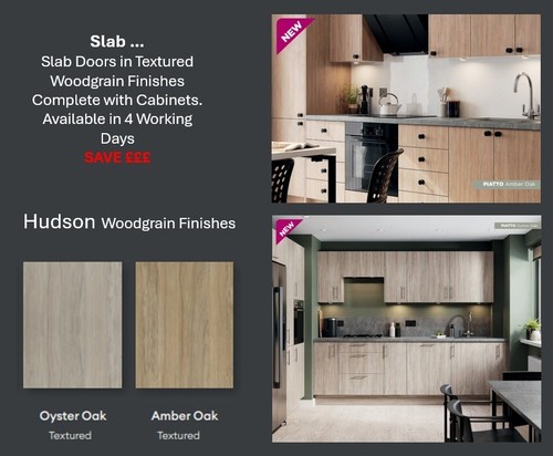 Slab woodgrain doors complete - slab,