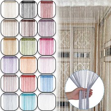 String Curtain Panels Door Fly Screen Room Divider Net Hanging Glitter Curtains