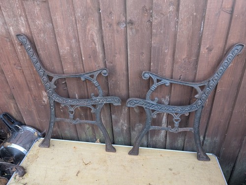 Vintage cast iron garden bench - iron,
