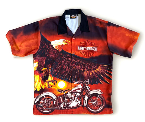 Vintage harley davidson sunset - harley,