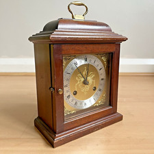 Vintage Comitti of London Mantel Clock Antique Style Mahogany Chimes the Hours