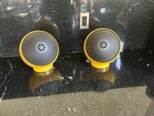WELTRON Rare NOS Stellar Vintage Mint Yellow Stereo speakers Original 1972 Retro