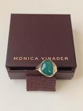 Monica Vinader  Green Onyx Gold Plated Rio Ring RRP £120 Size P