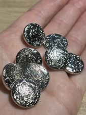 8 X Silver buttons With Shank