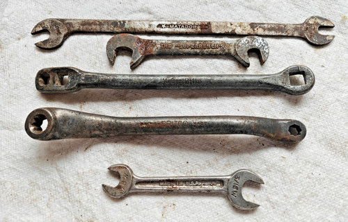 Vintage job lot mixed spanners - vintage,