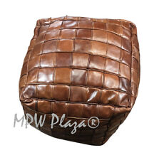MPW Plaza Square Mosaic Moroccan Pouf Ottoman, Brown (Un-Stuffed)