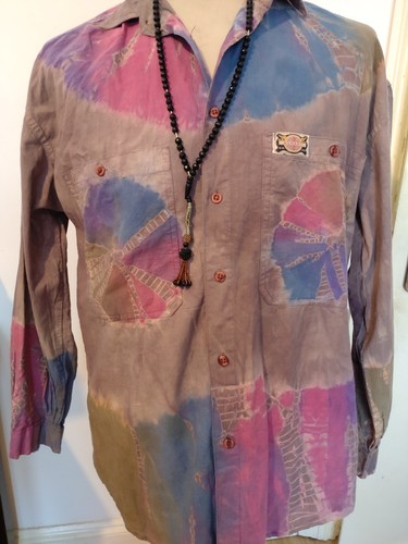 Vtg hippy shirt festival - festival, tie
