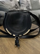 Chloe Mini Marcie Black Leather Saddle Crossbody Bag