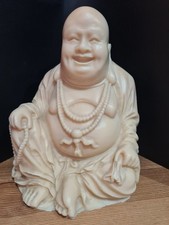 Large Laughing Buddha Cream Statue/figurine.