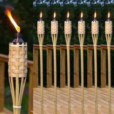 Pack of 6  Bamboo Tiki Torch