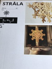Ikea Strala Bamboo Wood Snowflake/Star Lampshade 60cm Christmas Includes Lead