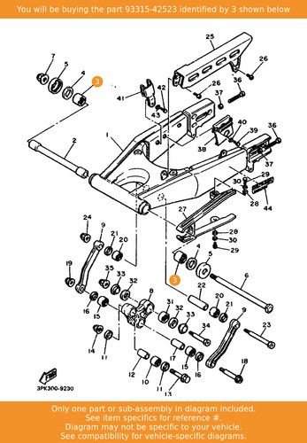 Yamaha bearing 93315 42523 - bearing,, 93315-42523