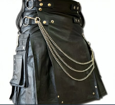 Mens Pure Black Leather