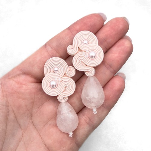 Handmade light pink soutache - handmade,