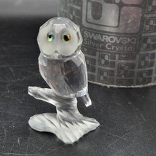 Swarovski Owl on Frosted Branch Retired Crystal Boxed Figurine 119442 VGC