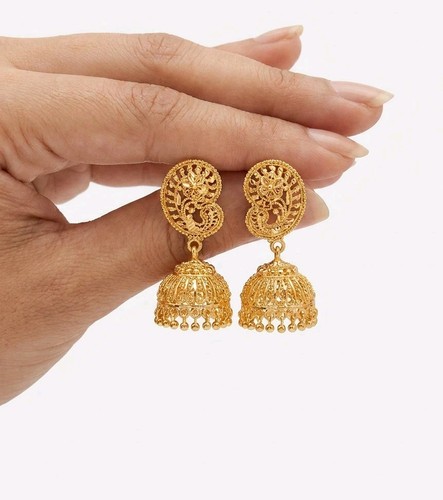 New gold plated earring - gold, indian