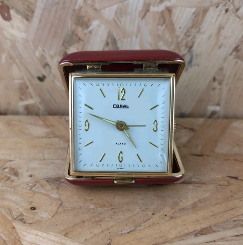 Vintage coral travel alarm - travel,