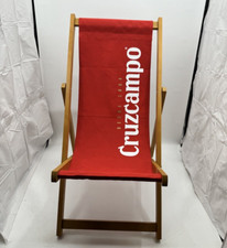 Cruzcampo Deckchair. Hardwood Frame With Canvas Sling.