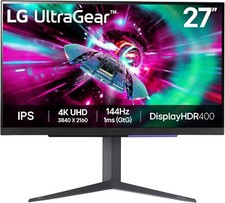 LG Gaming Monitor 27 inch 4K UltraGear IPS Monitor Black 144Hz HDMI Display Port