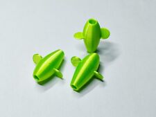 3 x Floating Devon Minnows Neon Green 1.37" ( 35mm )