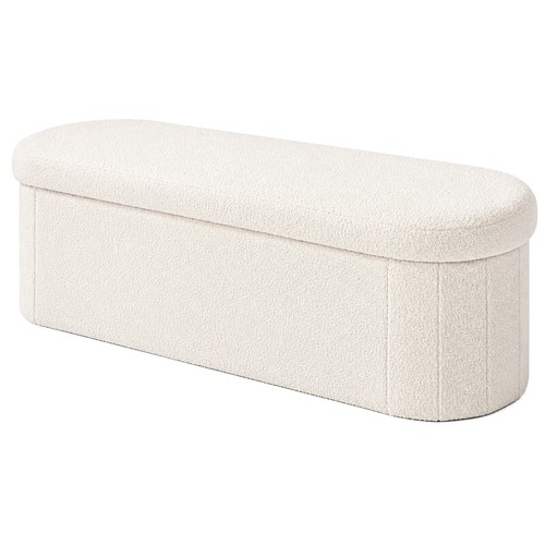 Boucle storage ottoman - storage,