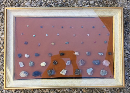 Wood frame mineral display - wood,